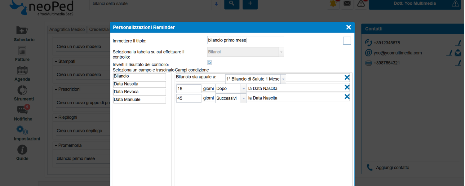bilancio salute primo mese